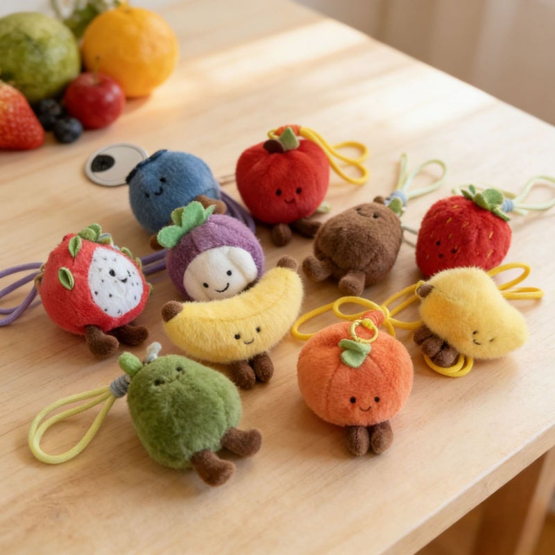 Eco-Friendly Fruit Plush Toy Keychain - Image 2