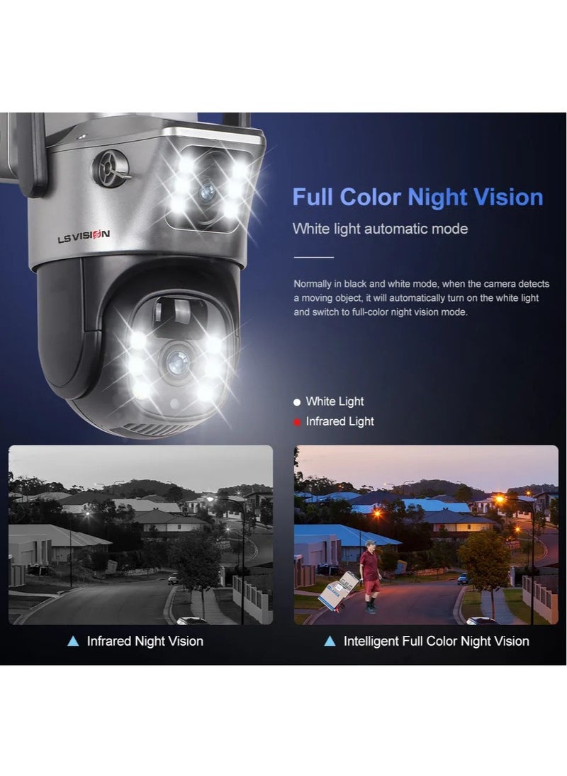 LS Vision LS VISION Solar Camera 4G Sim Outdoor Dual Lens 8MP 4K IP Camara Solar Panel CCTV Security Built in Battery PIR Cam V380 (With 128GB TF Card)  - Image 5