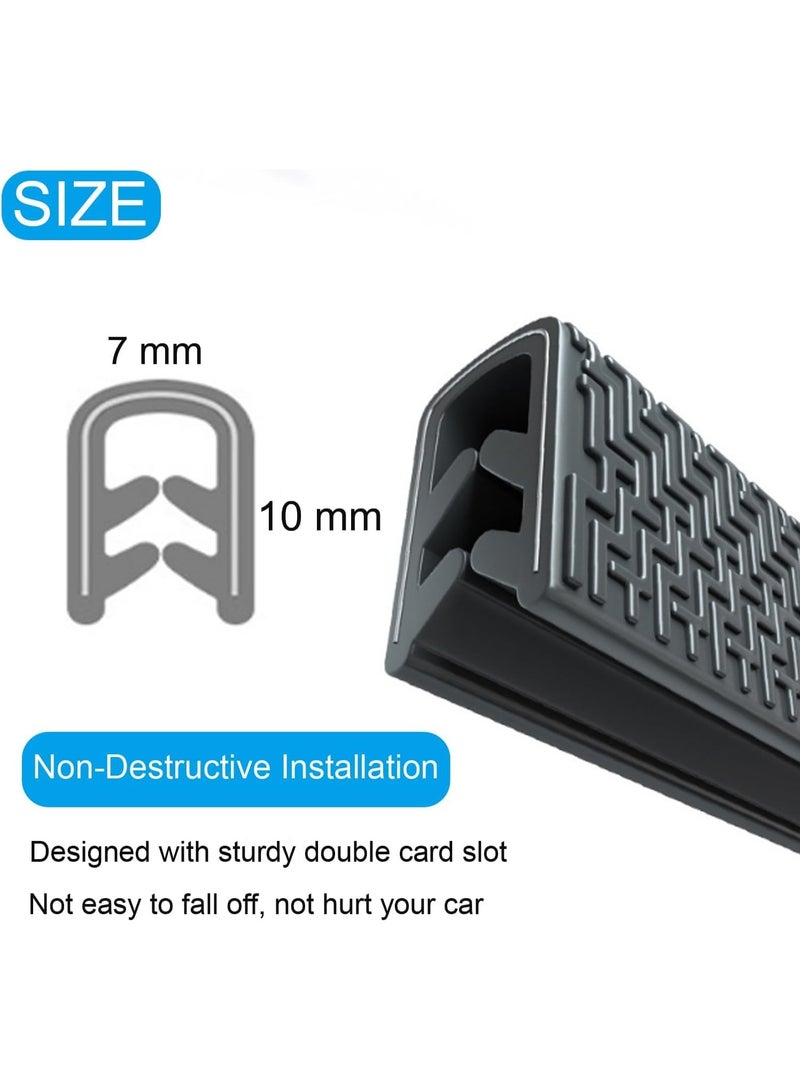 راكسوم واقي حافة الباب، واقي سيارة أسود، مطاطي على شكل حرف U، مقاس عالمي، قالب حافة باب السيارة (16 قدمًا، 5 أمتار) - Image 4