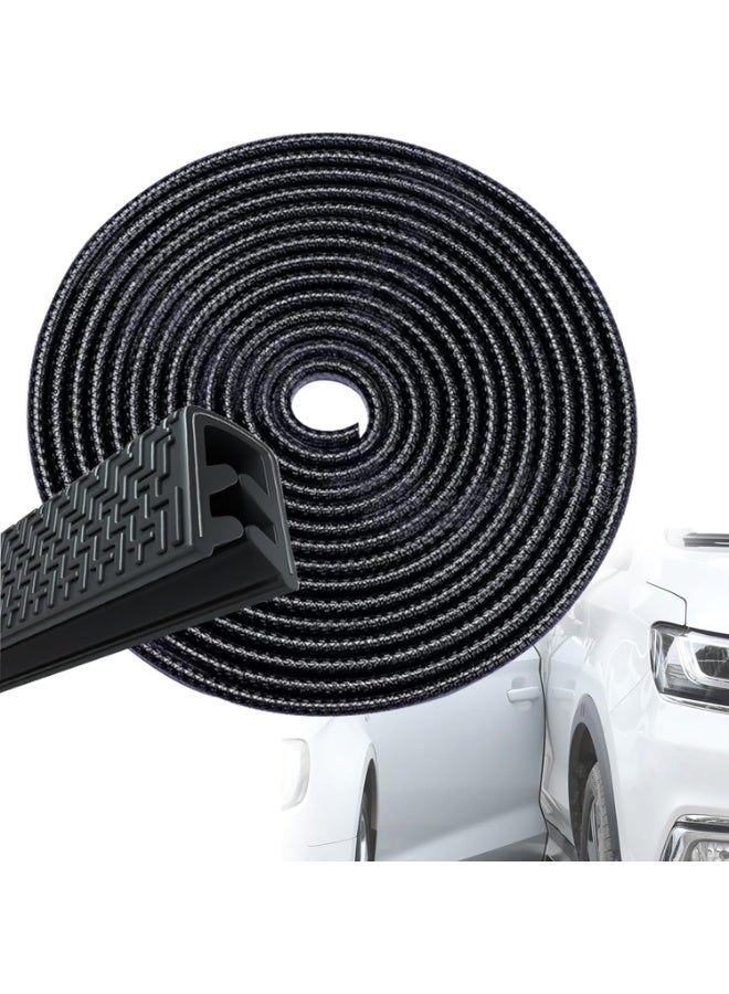 راكسوم واقي حافة الباب، واقي سيارة أسود، مطاطي على شكل حرف U، مقاس عالمي، قالب حافة باب السيارة (16 قدمًا، 5 أمتار) - Image 1
