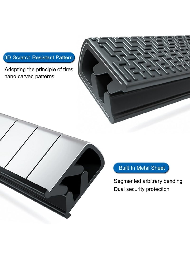 راكسوم واقي حافة الباب، واقي سيارة أسود، مطاطي على شكل حرف U، مقاس عالمي، قالب حافة باب السيارة (16 قدمًا، 5 أمتار) - Image 3
