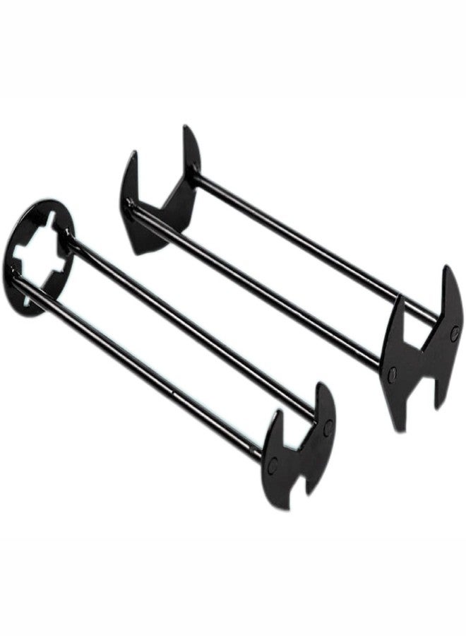 Elecbee 2Pcs Multifunctional Sink Wrench Set, 7 Sizes Basin Wrench Faucet Wrench, Under Sink Wrench Faucet Tool, Faucet Hose Spanner Sink Basin Wrench Four-Jaw Hex Wrench for Kitchen Bathroom Screws & Threads - Image 1