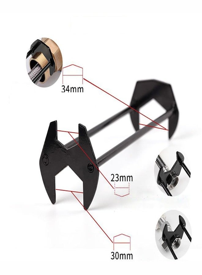Elecbee 2Pcs Multifunctional Sink Wrench Set, 7 Sizes Basin Wrench Faucet Wrench, Under Sink Wrench Faucet Tool, Faucet Hose Spanner Sink Basin Wrench Four-Jaw Hex Wrench for Kitchen Bathroom Screws & Threads - Image 3