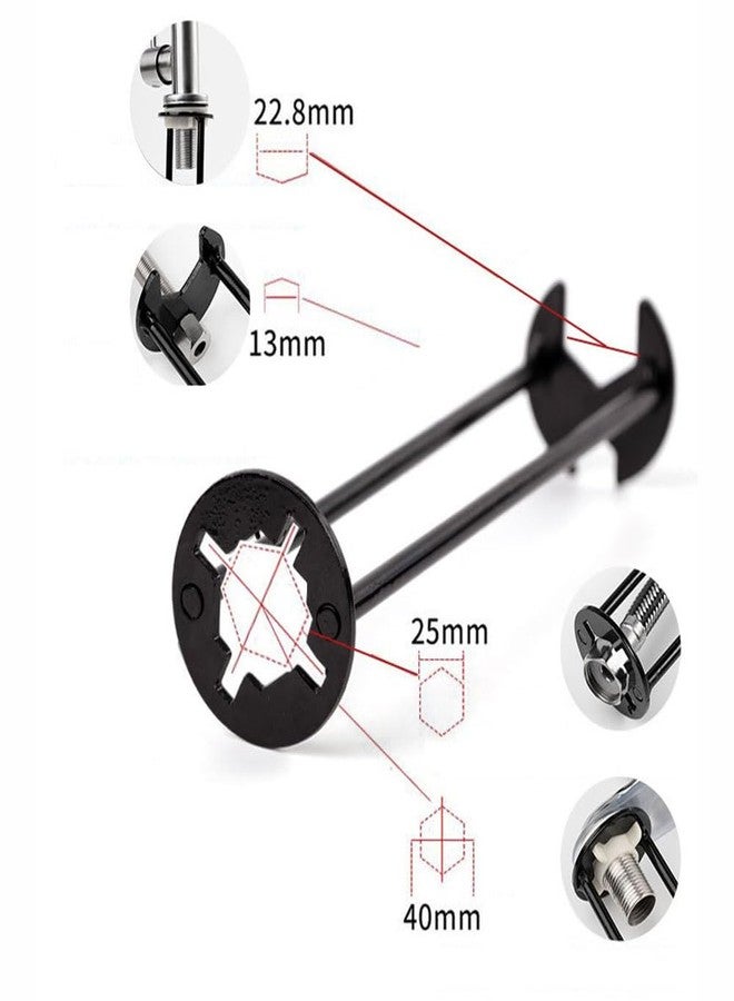 Elecbee 2Pcs Multifunctional Sink Wrench Set, 7 Sizes Basin Wrench Faucet Wrench, Under Sink Wrench Faucet Tool, Faucet Hose Spanner Sink Basin Wrench Four-Jaw Hex Wrench for Kitchen Bathroom Screws & Threads - Image 4