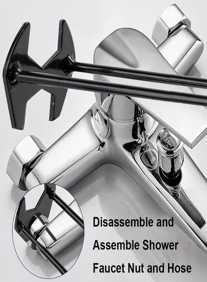 Elecbee 2Pcs Multifunctional Sink Wrench Set, 7 Sizes Basin Wrench Faucet Wrench, Under Sink Wrench Faucet Tool, Faucet Hose Spanner Sink Basin Wrench Four-Jaw Hex Wrench for Kitchen Bathroom Screws & Threads - Image 5