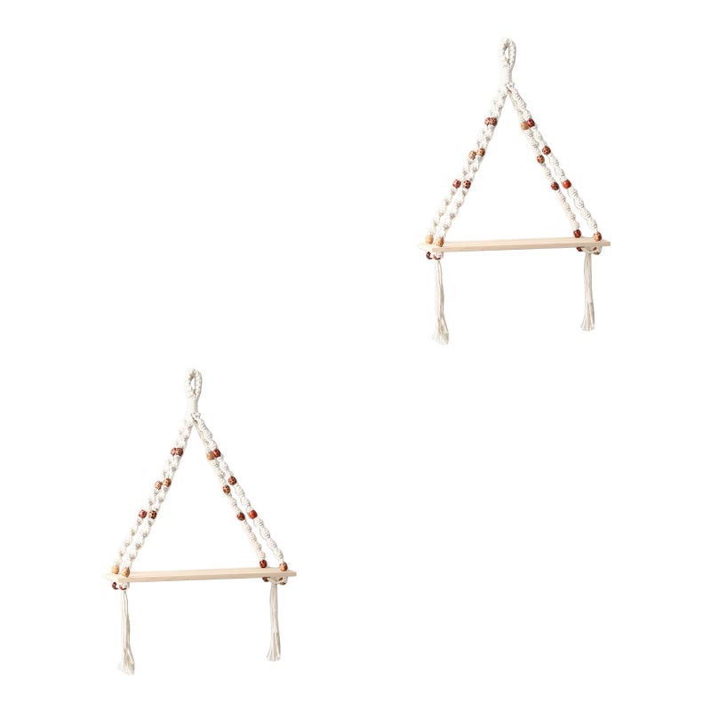 2pcs Handwoven Storage Rack Weaving Wall Ornament Decorative Tapestry Rack Home Decor - Image 1