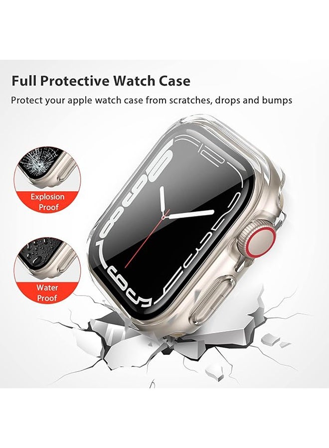 3 Pack Hard PC Case for Apple Watch Screen Protector Series 10, Full Hard Ultra-Thin Scratch Resistant Cover 42mm, Shockproof Hollow Bumper Frame Guard - Black/Clear/Starlight - Image 4