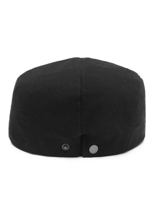 Men Cotton Flat Cap Summer Scally Ivy Gatsby Newsboy Beret Driver Cabbie Hunting Hat (Back Buckle Black)