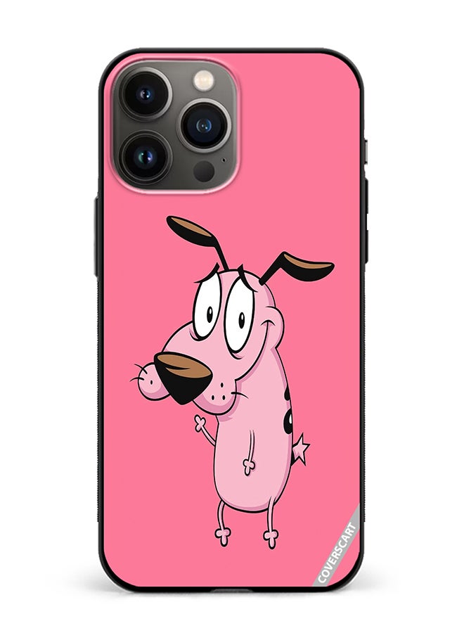 COVERSCART Protective Case Cover For Apple iPhone 13 Pro Max Courage Dog Design Pink