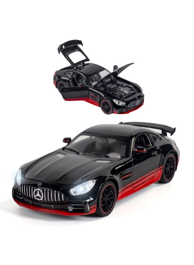 AMG GT-R 1:32 مقياس Die-cast سيارة  حصرية سبيكة معدنية سحب مرة أخرى نموذج سيارة لعبة مع الأبواب القابلة للفتح، الأضواء والموسيقى  هدية سيارة رياضية ممتازة للجمع - Image 4