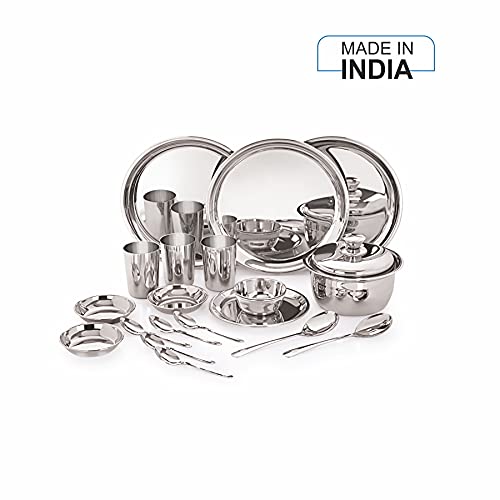 Neelam Neelam Stainless Steel 22 Gauge, 36 Pieces Premium Dinner Set, Ideal Gifting Dinner Set, Ideal for Special Occasions Like Anniversary, Wedding, Housewarming Party, Easy to Clean & Dishwasher Safe - Image 2