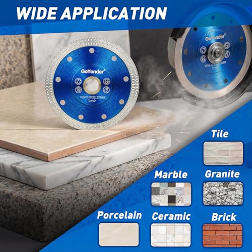 GoYonder 10pcs 4" Grinder Blades Tile Blade, Diamond Saw Blade for Cutting Porcelain Tiles Granite, 115mm Tile Cutting Blade for Angle Grinder - Image 5