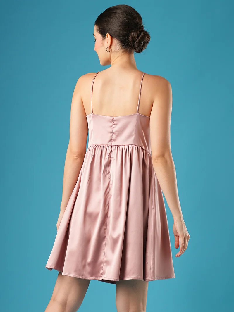 globus Women Shoulder Straps Bow Detail A-Line Dress