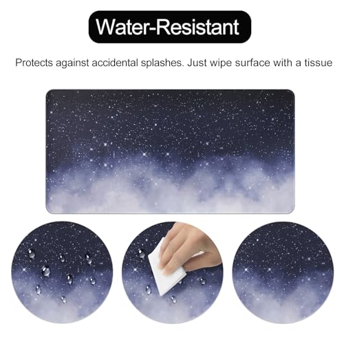 MasiBloom 11.8x23.6 Inches Large Gaming Mouse Pad Mat with Stitched Edge Non-Slip Rubber Base Washable Resilient for Office Computers Laptop Table Mouse Pads Mats Accessory (Starry Sky) - Image 4