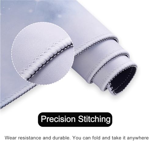 MasiBloom 11.8x23.6 Inches Large Gaming Mouse Pad Mat with Stitched Edge Non-Slip Rubber Base Washable Resilient for Office Computers Laptop Table Mouse Pads Mats Accessory (Starry Sky) - Image 5