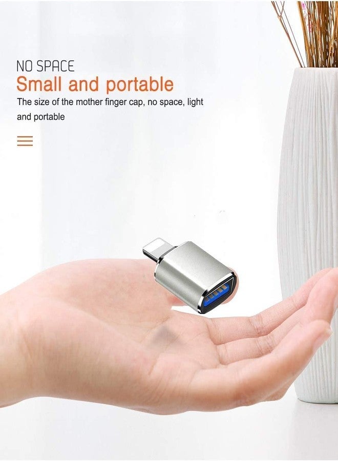esbeecables (Apple MFi Certified) Lightning Male to USB Female Camera Adapter,2 Pack Portable OTG Data Sync Converter for iPhone13/12/11/Xr/X/XS/8/7/Card Reader/Flash Drive/Mouse/MIDI Keyboard - Image 2