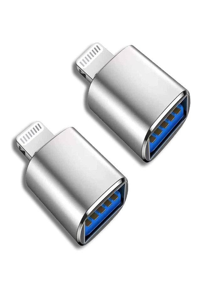 esbeecables (Apple MFi Certified) Lightning Male to USB Female Camera Adapter,2 Pack Portable OTG Data Sync Converter for iPhone13/12/11/Xr/X/XS/8/7/Card Reader/Flash Drive/Mouse/MIDI Keyboard - Image 1