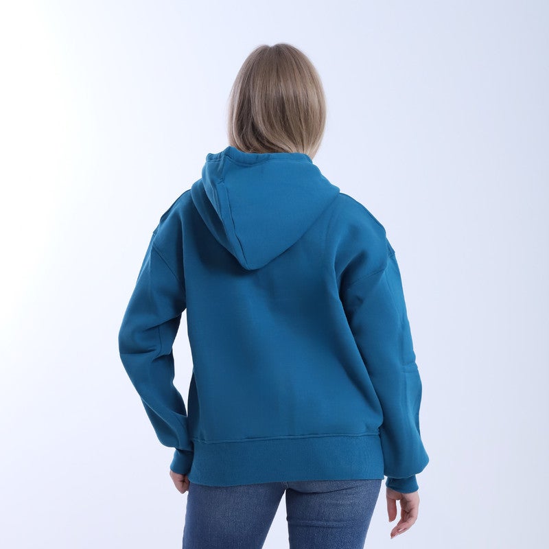 بيبو هودي نسائي سوسته ساده_بترولي - Image 2