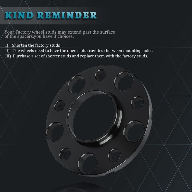 IRONTEK 1/2" (12mm) Thickness 5X120mm Wheel Spacers Hub Bore 72.56mm for BMW Models - 2PCS - Image 4