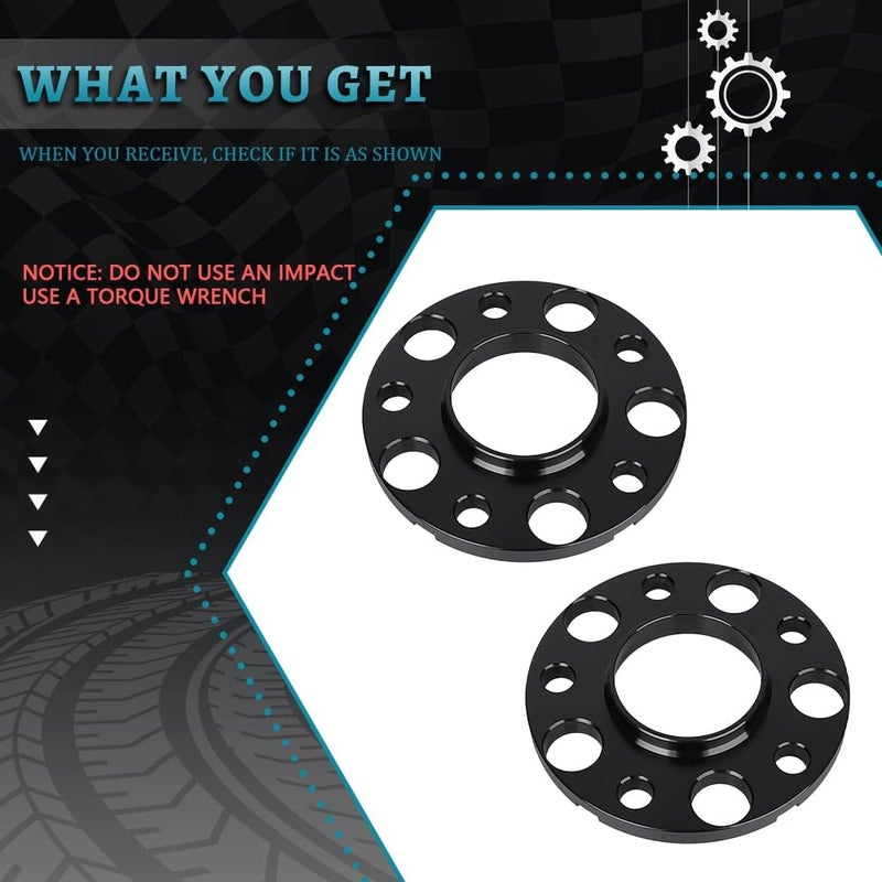 IRONTEK 1/2" (12mm) Thickness 5X120mm Wheel Spacers Hub Bore 72.56mm for BMW Models - 2PCS - Image 2