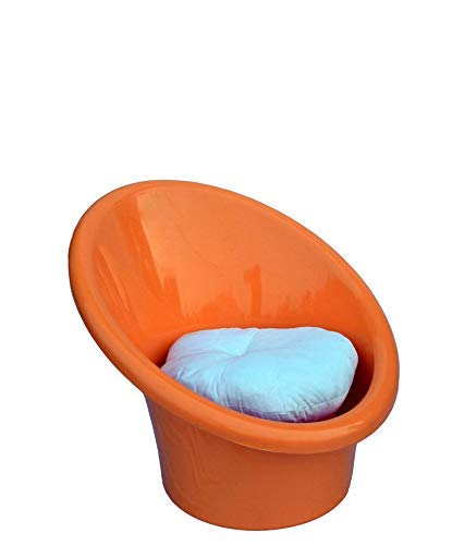 ANJWAR ANJWAR Tub Chair with Complimentary Cushions Set of 02 Standard Orange Plastic  - Image 3