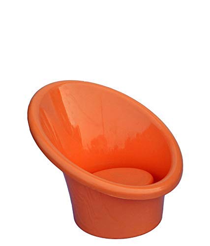 ANJWAR ANJWAR Tub Chair with Complimentary Cushions Set of 02 Standard Orange Plastic  - Image 4