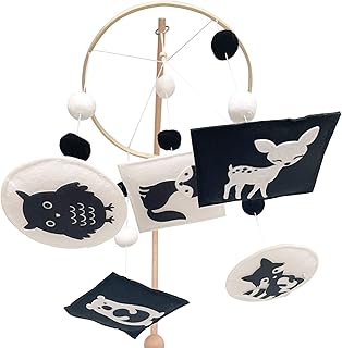 Vlokup Montessori Mobile, Black and White Woodland Baby Crib Mobile, Neutral Nursery Mobile Decoration for Pack N Play, - Image 1