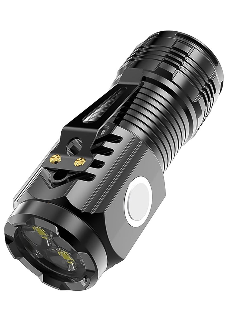 Mini Flashlight USB C Rechargeable,Magnetic LED Flashlight,Super Bright Tactical Flashlight with Cob Sidelight,20W High Power,Waterproof,Zoomable Flashlight for Camping,Emergency - Image 1