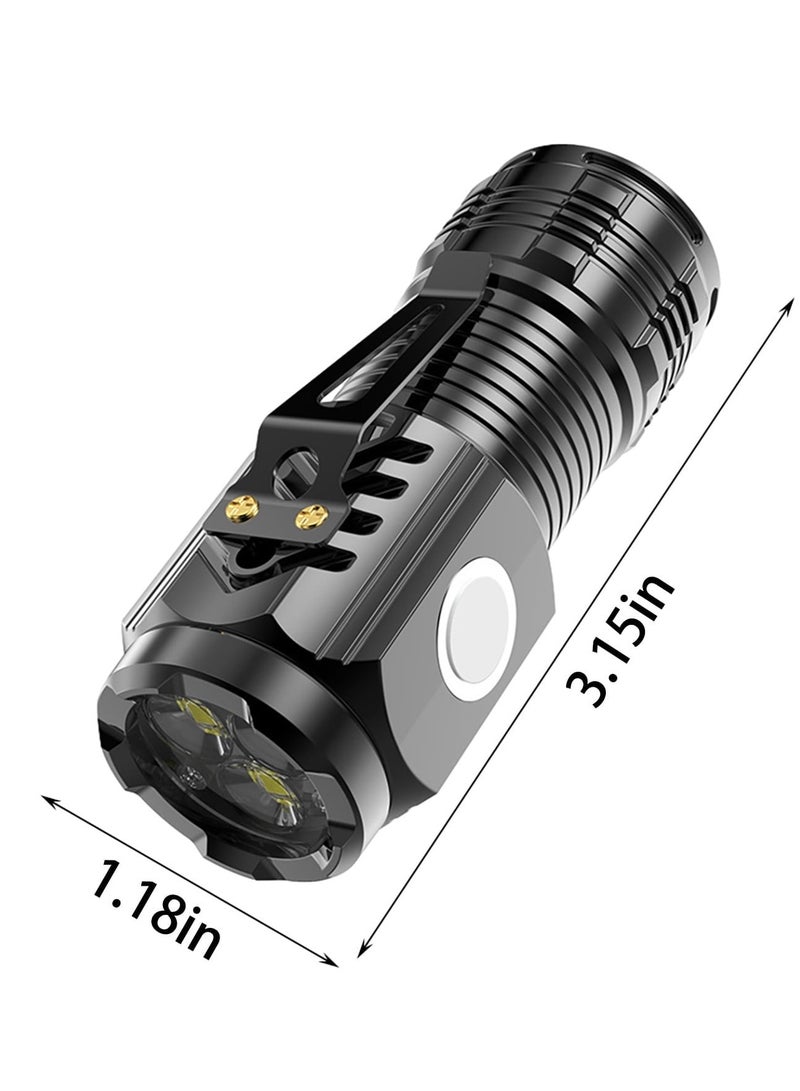 Mini Flashlight USB C Rechargeable,Magnetic LED Flashlight,Super Bright Tactical Flashlight with Cob Sidelight,20W High Power,Waterproof,Zoomable Flashlight for Camping,Emergency - Image 2
