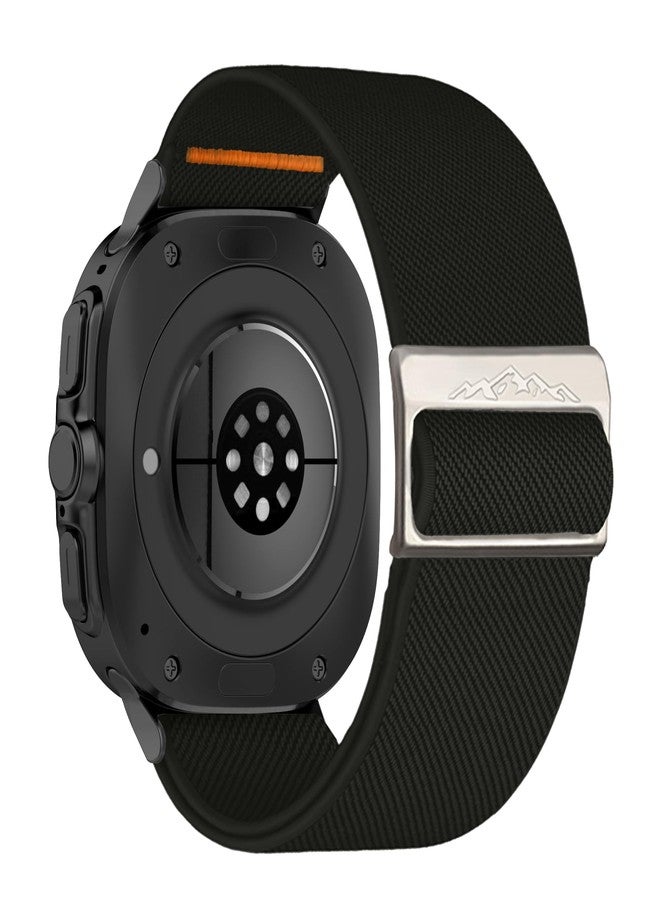 Abanen Upgraded Soft Stretchy Loop Durable Elastic Nylon Watch Band for Samsung Galaxy Watch Ultra 47mm (Black) - Image 1