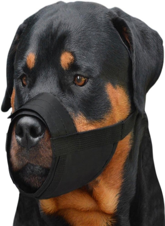 CollarDirect Adjustable Dog Muzzle for Small Medium Large Dogs Set of 2PCS Soft Breathable Nylon Safety Dog Mouth Cover Anti Biting Barking, Pet Muzzles for Dogs Black Red (M/L, 2 Black) - Image 1