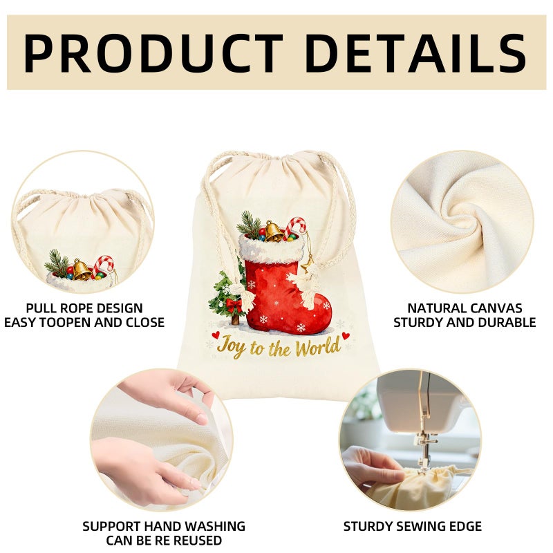OKBA 12 Pack Cotton Muslin Drawstring Bags 8x10 inch, Reusable Cloth Bags for DIY Tie-Dye Projects, Gift Wrap Bag, Produce and Drawstring Christmas Bag, Eco-Friendly, Lightweight - Image 3