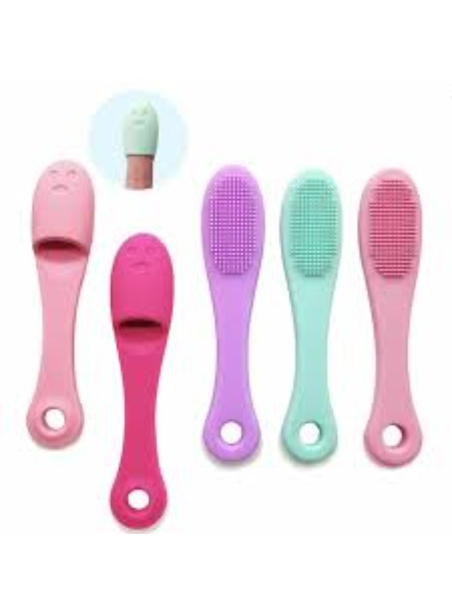Set Of 3 Silicone Face Scrubber Facial Cleansing Brushes, Finger Face Scrubber Cleanser Brush for Gently and Effectively Cleaning, Removing Blackheads and Massaging