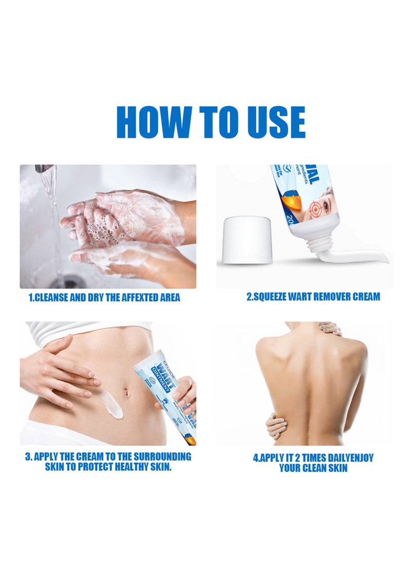 EELHOE كريم إزالة علامات الجلد، مزيل الثآليل وعلامات الجلد الطبيعية، مكونات طبيعية للاستخدام الآمن والسهلة على الوجه واليدين والجسم 20 جرام - Image 4