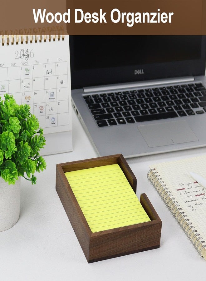 MultiBey Walnut 4x6 Inch Sticky Note Holder - Handcrafted Solid Wood Note Dispenser with Sheets, U-Shaped Easy Access Design & Non-Slip Base for Minimalist Office Desk Deco - Image 5