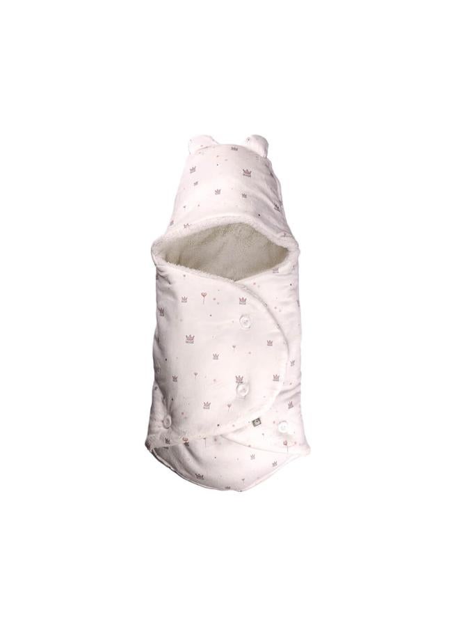 Mamas Gift Newborn Fleece Cover Princess - Soft Hooded Swaddling Blanket for Babies - Warm Plush Infant Wrap for Winter - Gentle on Skin - Pink - Image 1