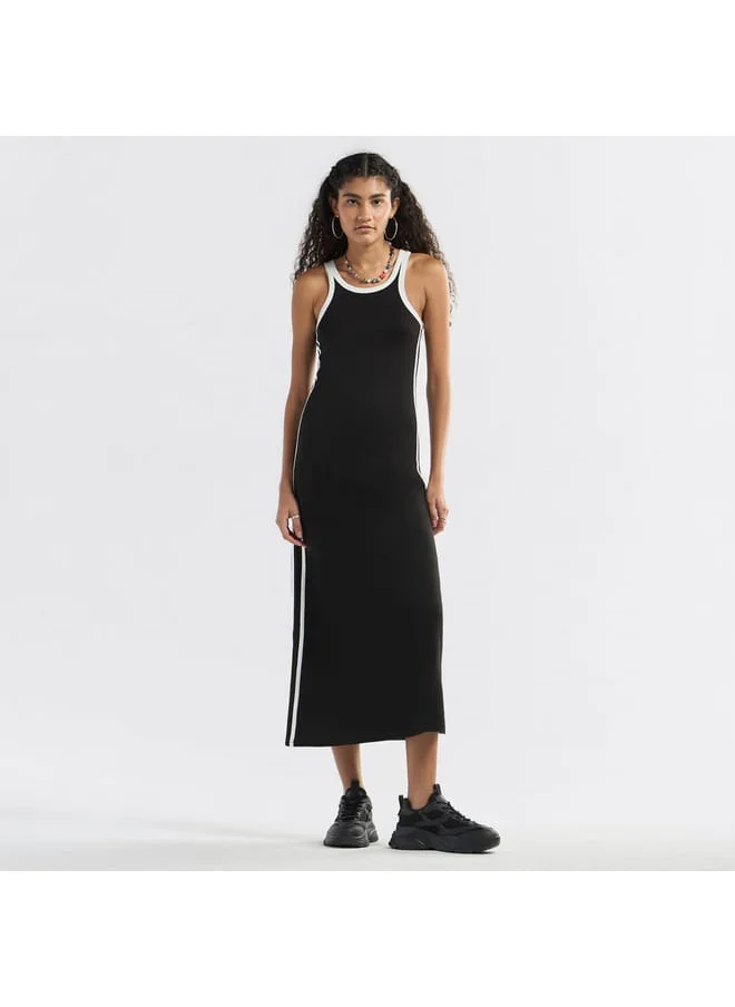 FAV Solid Sleeveless A-Line Midi Dress