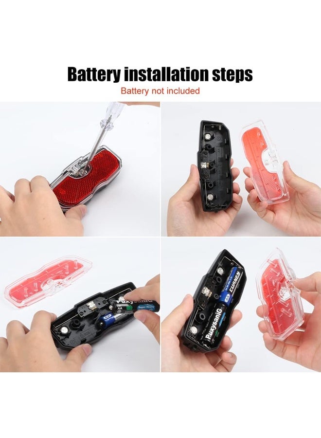 DUNISO Bike Tail Light, Bicycle Rear Reflector Tail Light，Easy to Install, Waterproof and Durable，for Road Bike，Electric Bike, Mountain Bike(Battery NOT Included) - Image 5