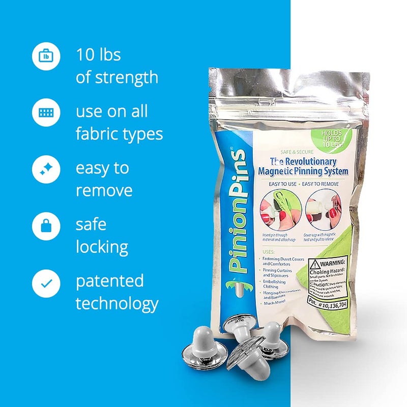 Pinion Pins Pinion Pins Clear Magnetic Duvet Clips with Magnetic Key for Easy Removal. Pack of 8 Comforter Fasteners That are Safe Locking, Bedding Pins Holds up to 10lbs, Clamps Keeps Comforter from Shifting  - Image 3