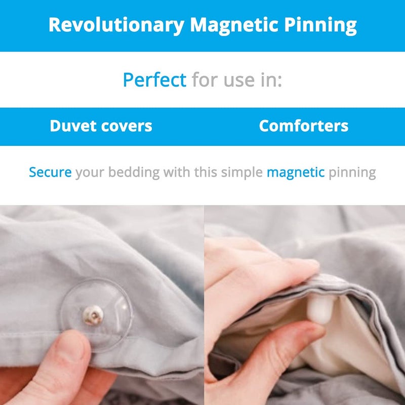 Pinion Pins Pinion Pins Clear Magnetic Duvet Clips with Magnetic Key for Easy Removal. Pack of 8 Comforter Fasteners That are Safe Locking, Bedding Pins Holds up to 10lbs, Clamps Keeps Comforter from Shifting  - Image 4