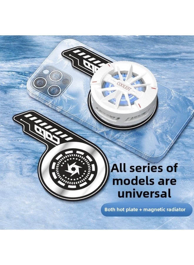 Mobile Phone Semiconductor Magnetic Radiator Refrigeration Ice Seal Chicken Playing Games Cooling Artifact Fan Cooling-Color:JS40 (white) Cooler + Average Hot Plate - Image 1