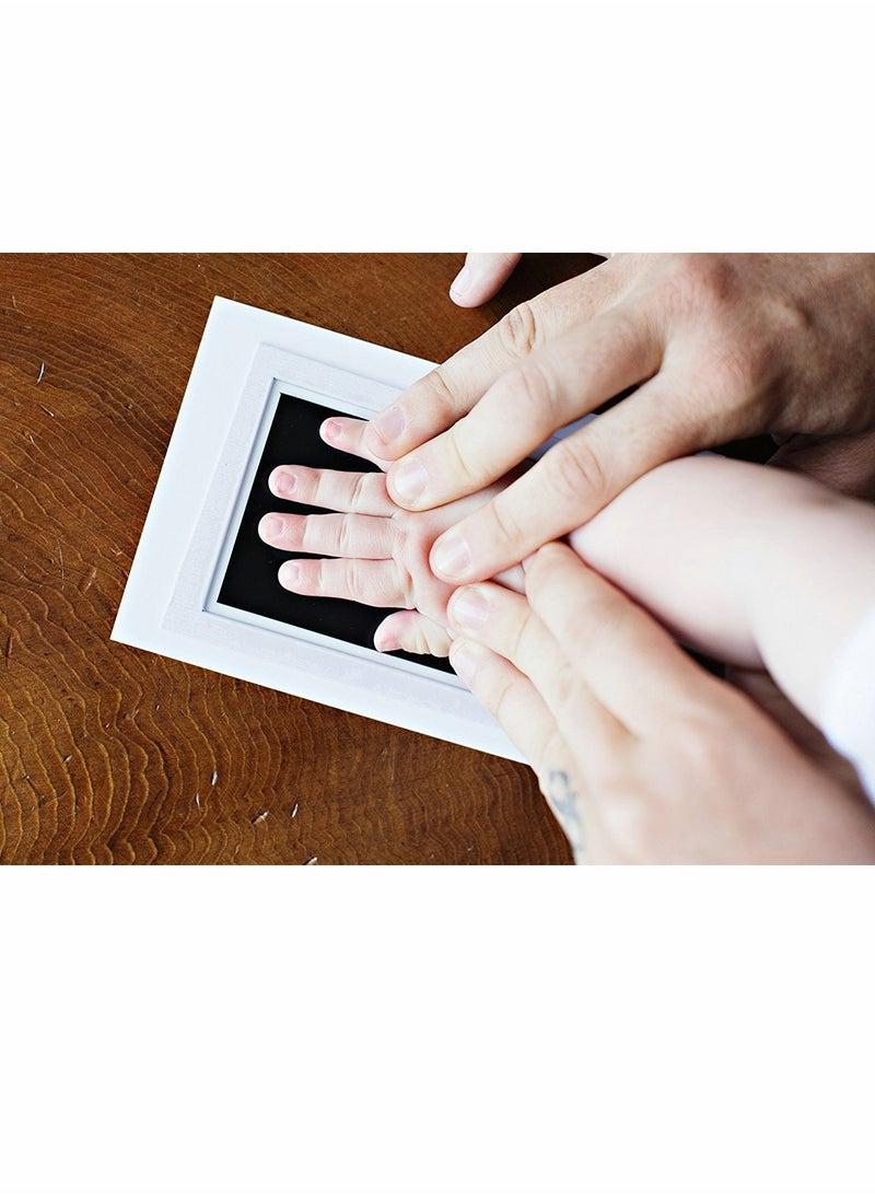 KASTWAVE - Baby Handprint and Footprint Kit, Baby Picture Frame with Ink, 3 Window No-Fold Square Photo Frame - Image 1