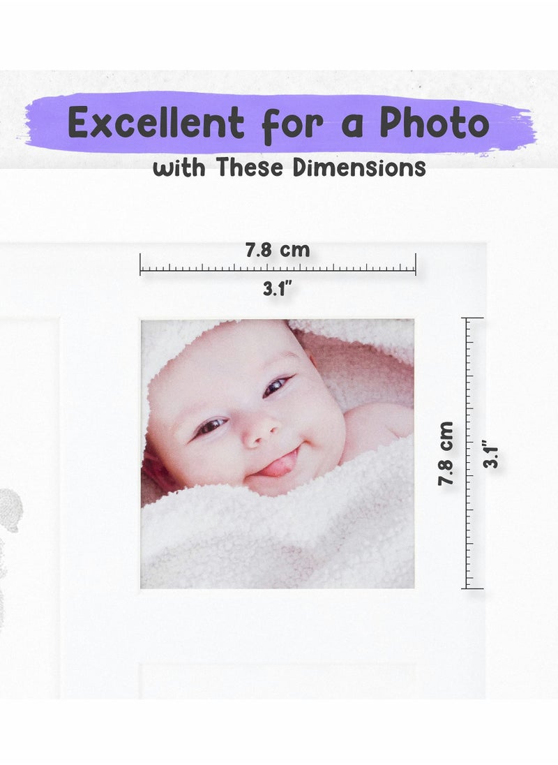 KASTWAVE Baby Handprint and Footprint Kit, Baby Picture Frame with Ink, 3 Window No-Fold Square Photo Frame  - Image 3