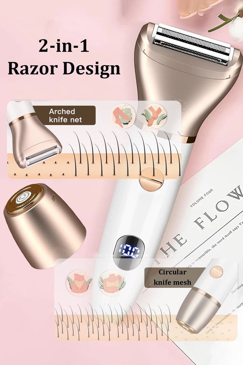 CubeG 2-in-1 Facial Hair Removal for Women | Wet and Dry Cordless Painless Hair Removal Device,  Rechargeable Face Electric Razor and Trimmer for Women's Legs, Bikini, Face, Lips Hairs - Image 2