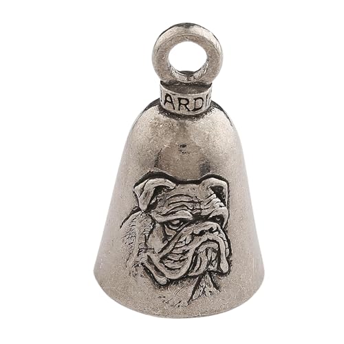 Guardian Bell Bulldog Good Luck Bell w/Keyring & Black Velvet Gift Bag | Motorcycle Bell | Lead-Free Pewter | Made in USA - Image 1