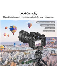 Excefore Tripod Ball Heads for 1/4" Tripod, U-80L Camera BallHead Metal Mini Ball Head 360 Degree Rotating Panoramic Arca Quick Release Plate & Cold Shoe, for DSLR Camera Camcorder Tripod Monopod Slider  - Image 5