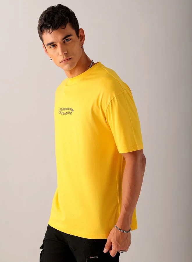 The Indian Garage Co Men's Street Boxy Placement Print Crew Neck Short Sleeve T-Shirt