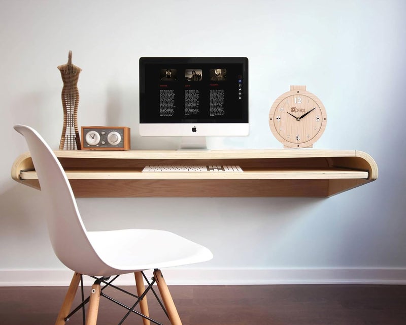 12 FOX Round Clock Wooden Table Desk Clock for Living Room Study Room Home Decor and Gifting Made of Maple Wood - Image 5