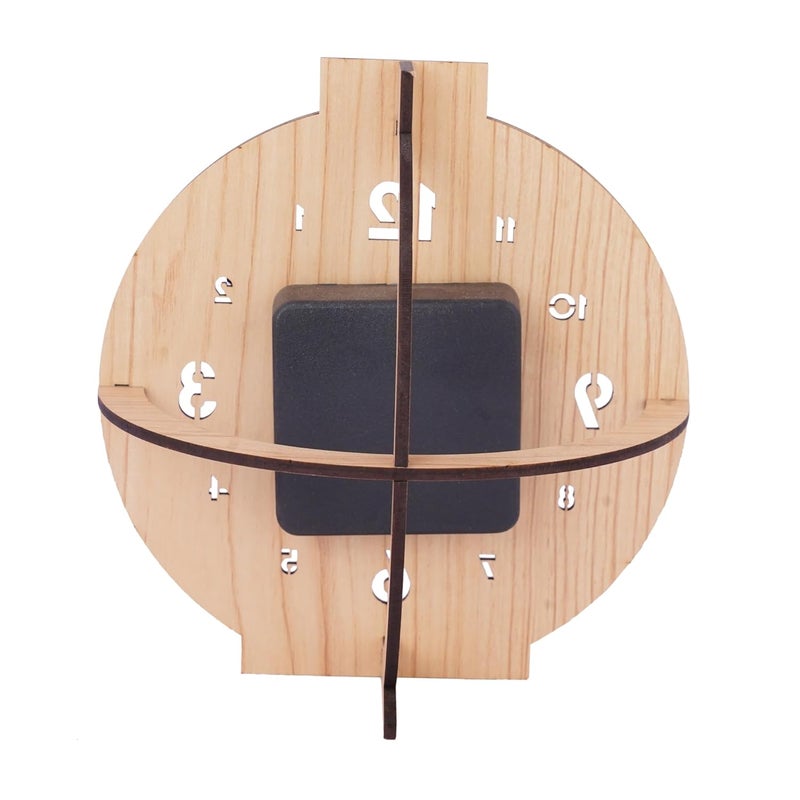 12 FOX Round Clock Wooden Table Desk Clock for Living Room Study Room Home Decor and Gifting Made of Maple Wood - Image 4