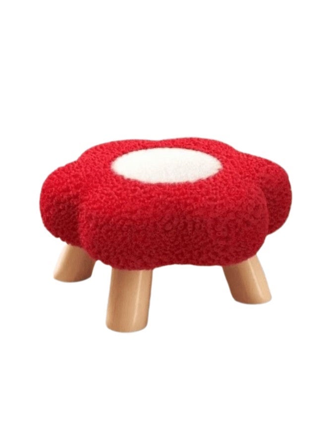 Tanwer Red flower-shaped children's chair - low wooden seat with a soft seat for putting on shoes - Image 1